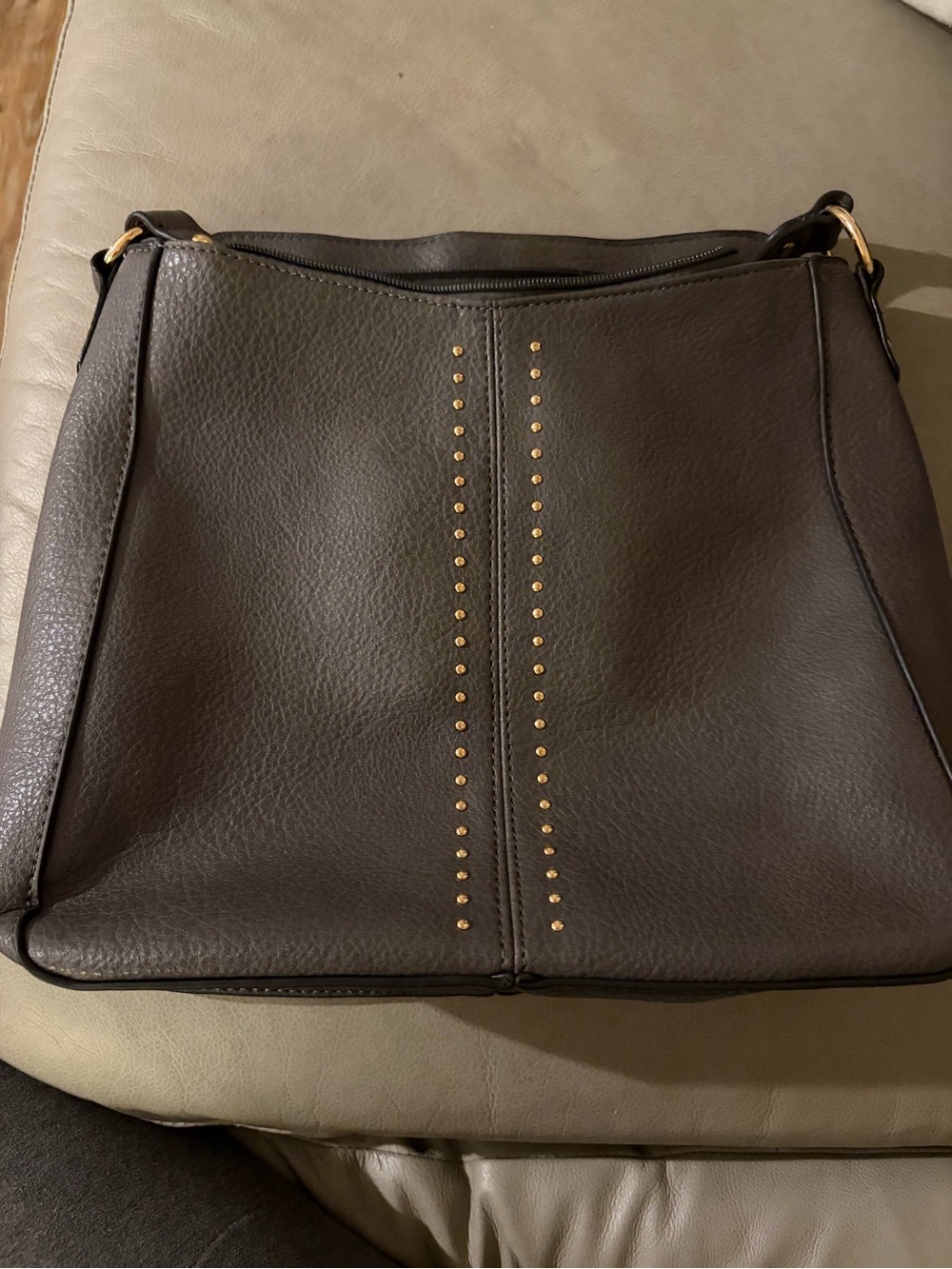 Women's Stud-Accent Shoulder Bag in Dark pewter